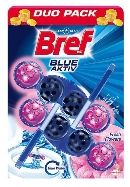 Bref Blue Aktív wc tisztító 2x50g Fresh Flowers